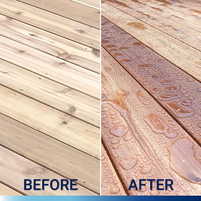 Before and After Deck Sealing with Seal-Once Nano+Poly